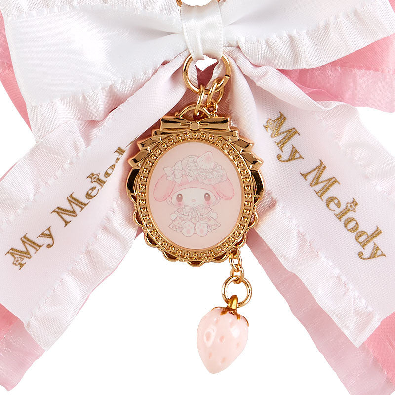 Sanrio|My Melody White Strawberry Tea Time Keychain|11 x 1.2 x 19 cm approx.