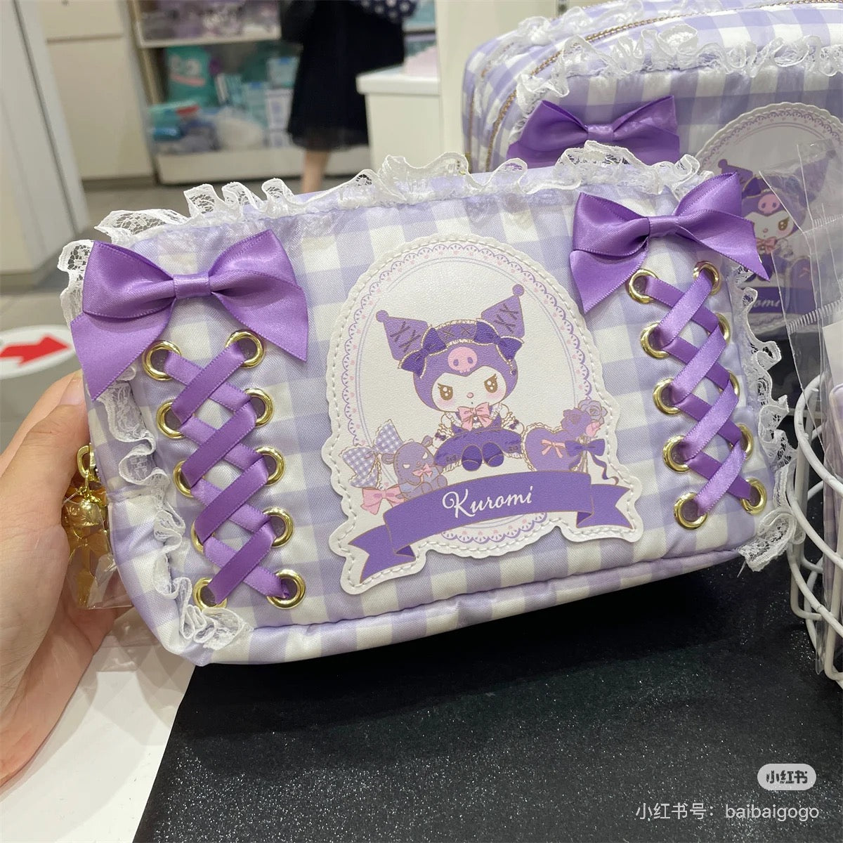Sanrio|Kuromi Lolita Cosmetic Pouch|21.5×8×14cm approx.