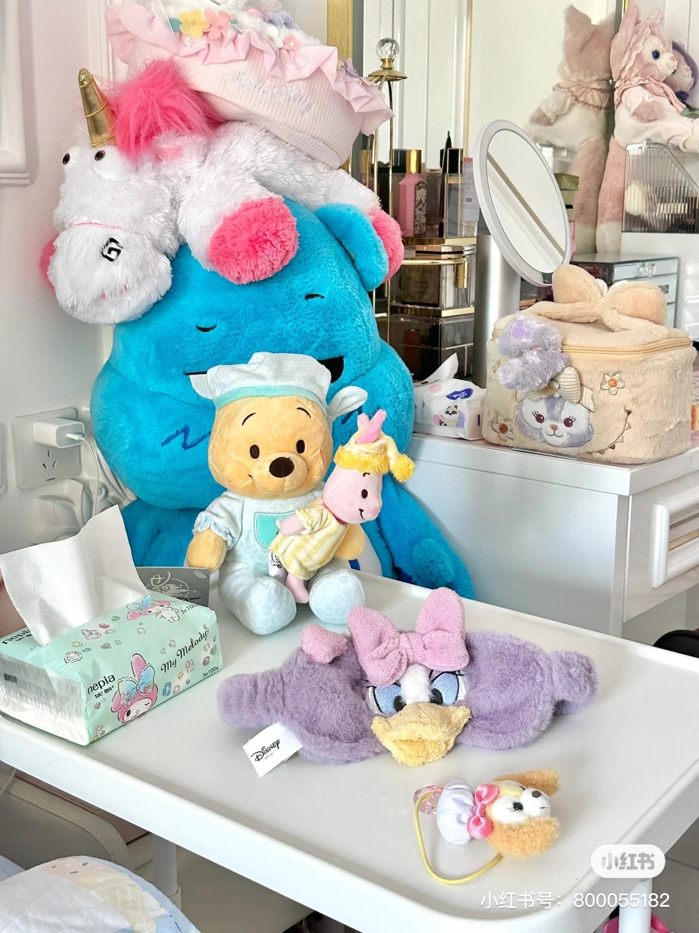 Disney SH|甜梦睡衣睡帽噗噗抱皮杰玩偶/公仔