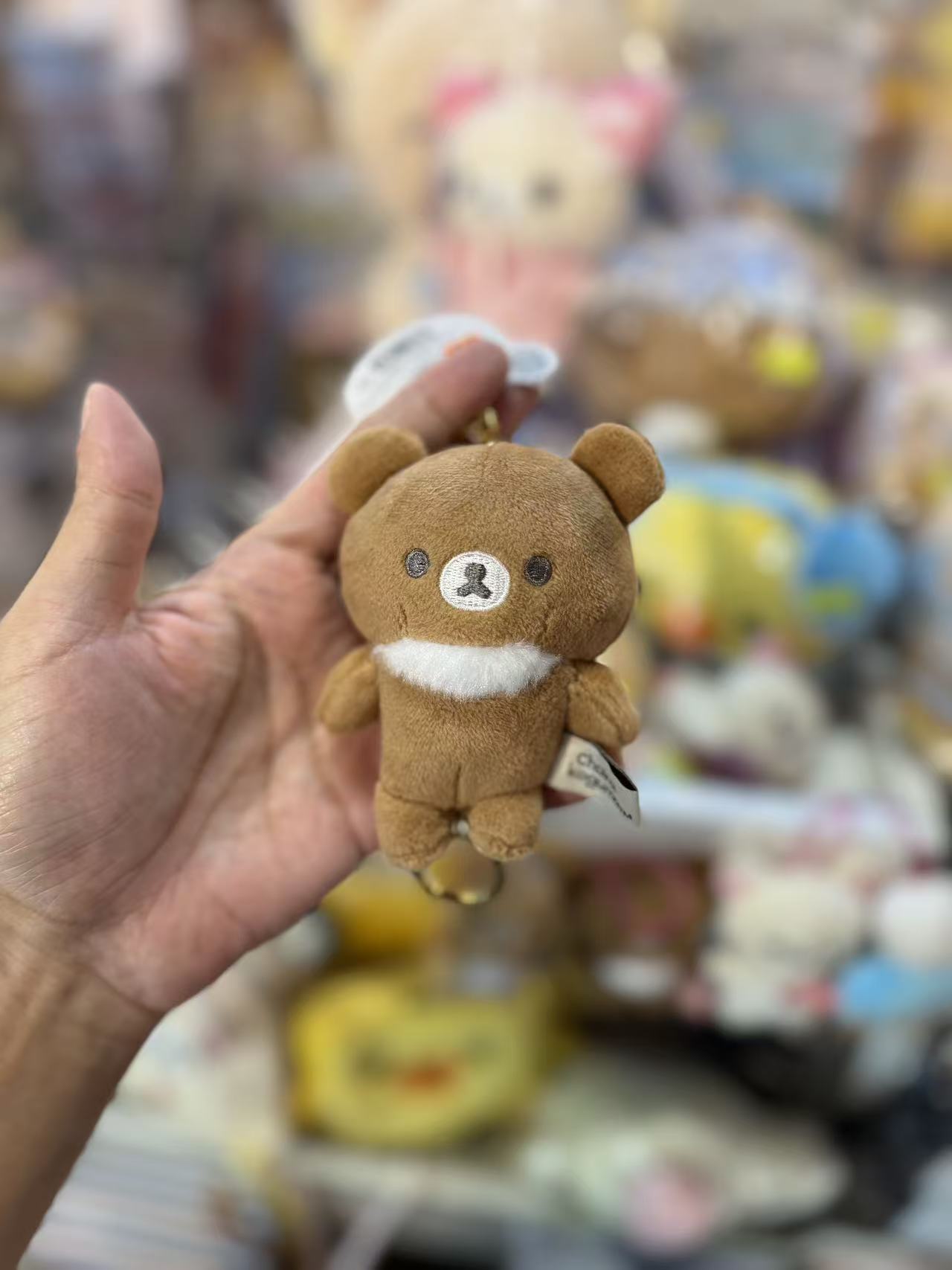 Rilakkuma|Fluffy Reel-Attached Mascot Holder /Plush Keychain|H110×W80×D55mm approx.