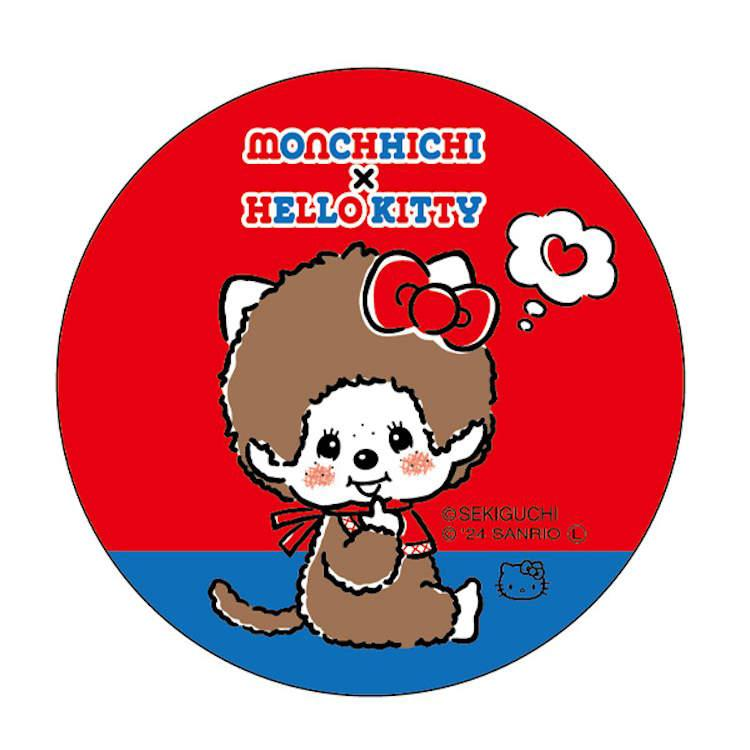 Monchhichi|Sanrio Hello Kitty Can Badge Pin|Φ58×4mm approx.