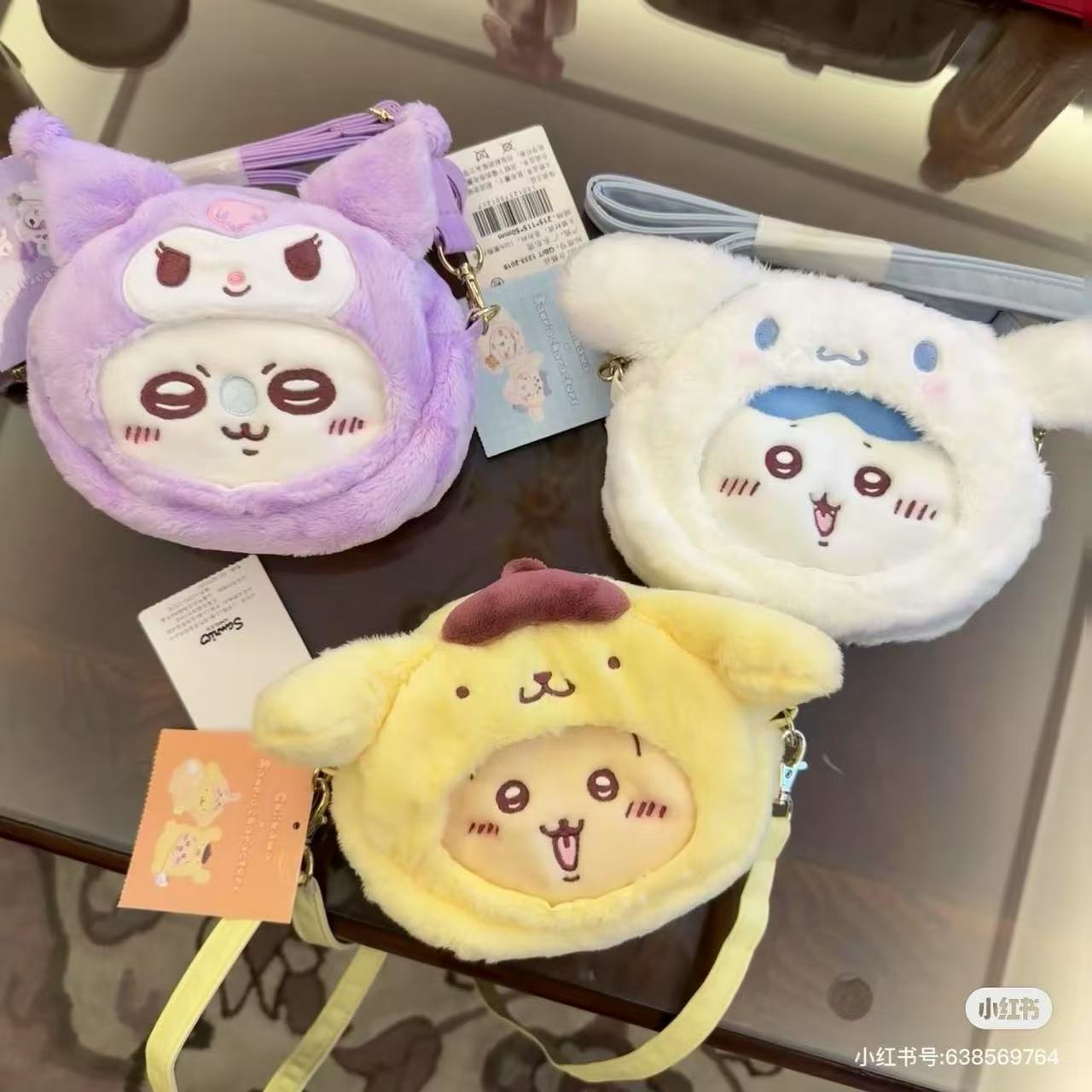 【limit 1】Sanrio|Chiikawa X Sanrio Characters Plush Shoulder Bag|15 x 12.8 x 5cm approx.