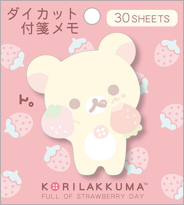 Rilakkuma轻松熊|草莓日系列可爱熊头便签纸|30枚入/100(h) x 90(w)mm