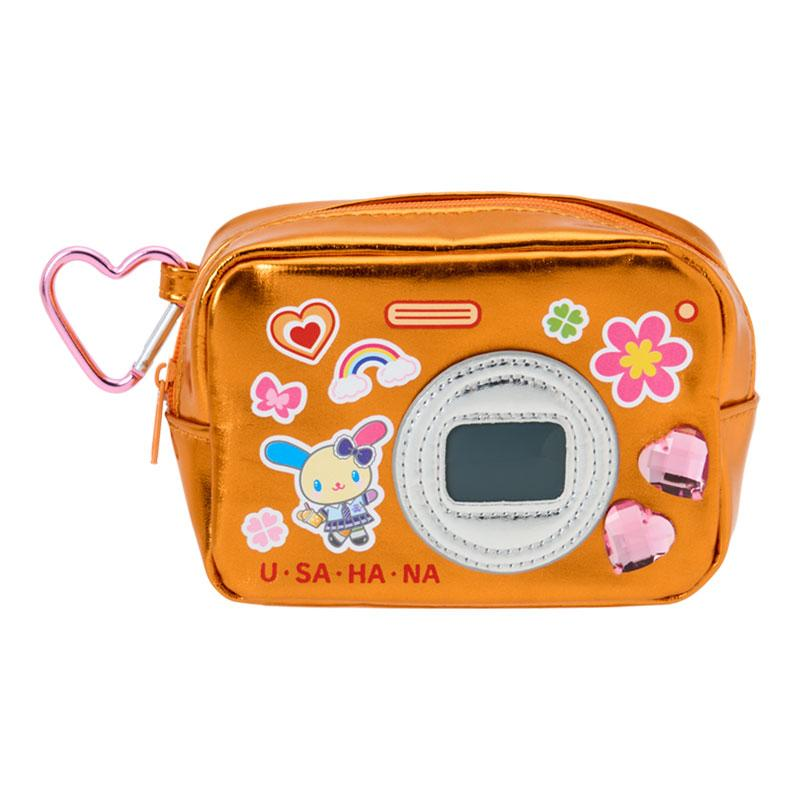 Sanrio|Academy Sparkling Journey Camera-Style Metallic Pouch with Carabiner|9.5×6.5cm approx.