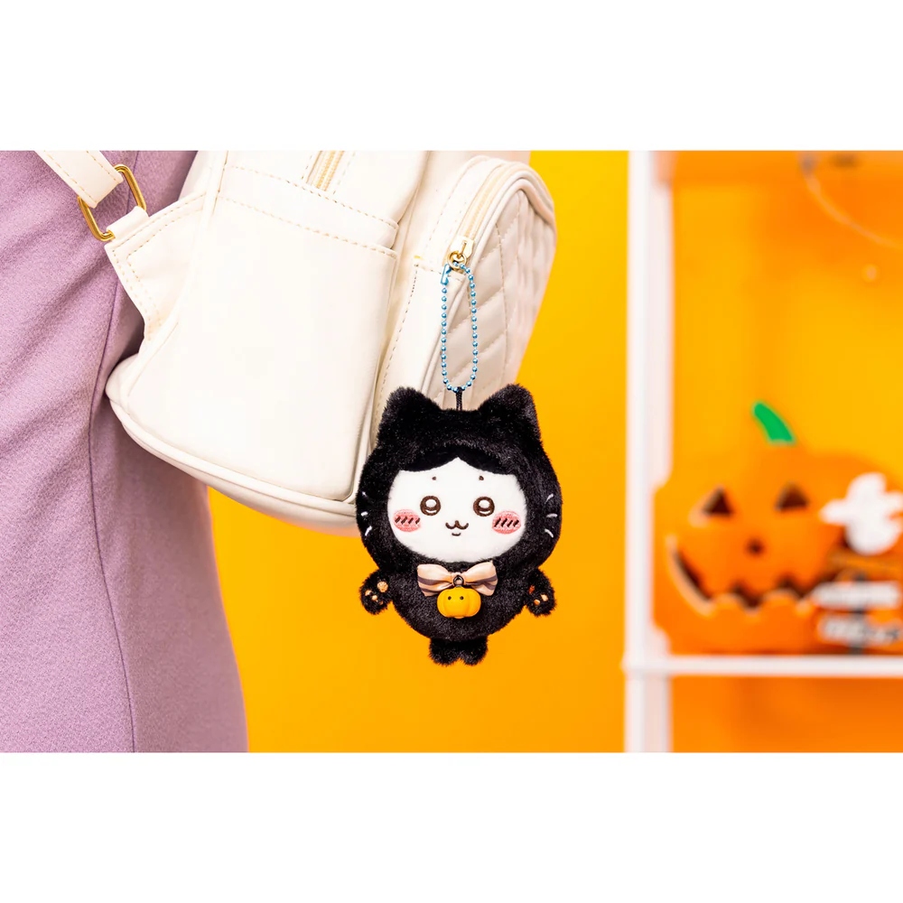 Chiikawa 吉伊卡哇|Plush Keychain Usagi Black Cat Ver万圣节限定黑猫毛绒玩偶挂件/包挂/铃铛会响很可爱|约H120×W85×D70mm