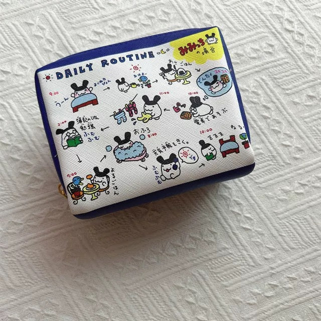 Tamagotchi拓麻歌子|Pouch 2024 Sunstar 电子宠物可爱图案PVC收纳包/化妆包/正反面都可爱|约W135 x H105 × D80mm