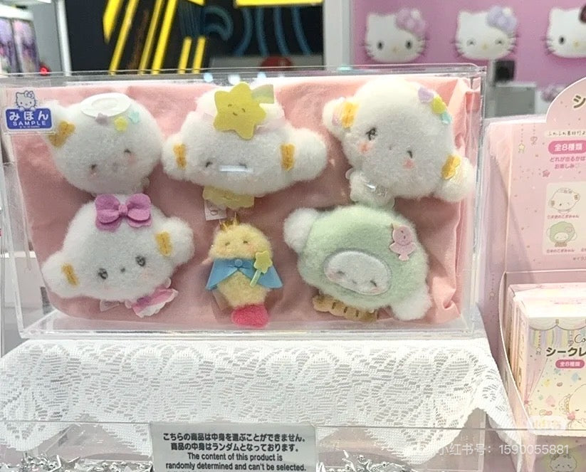 Sanrio|Secret Brooch - Cogimyun / Angel Play Party Blind Box天使小麦云生日系列可爱角色毛绒胸针盲盒/全8种|1枚入