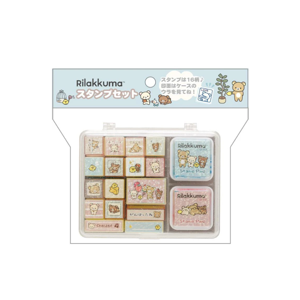 Rilakkuma|San-X Stamp Chops Set (M) New Basic Rilakkuma Messages|85×110×35mm approx.