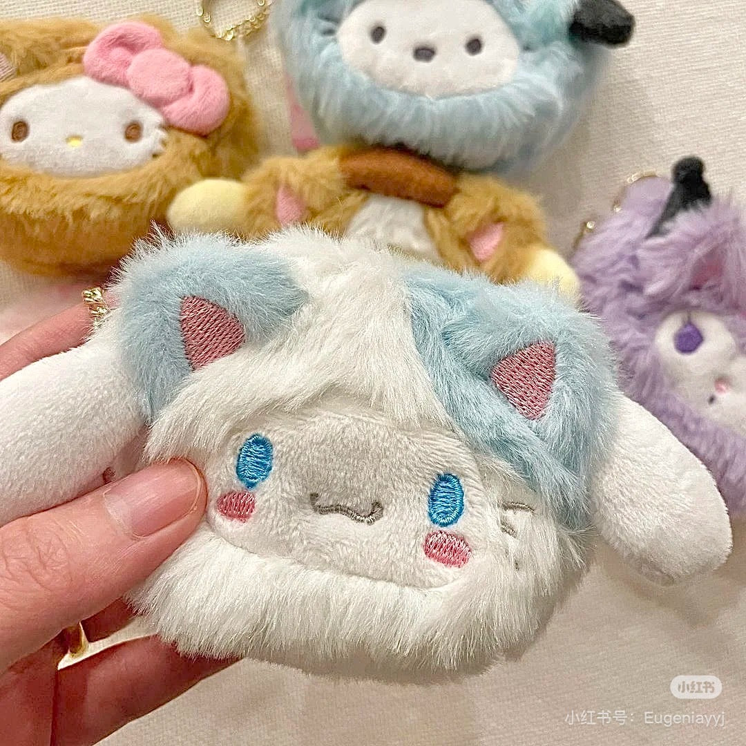 Sanrio|Happy Cat限定毛绒大脸零钱包挂件/钥匙扣