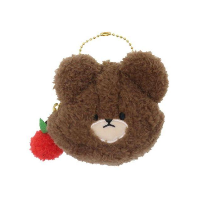 The bear’s school上学熊|学院限定小熊毛绒零钱包/挂件/小苹果拉链|約110x80x40mm