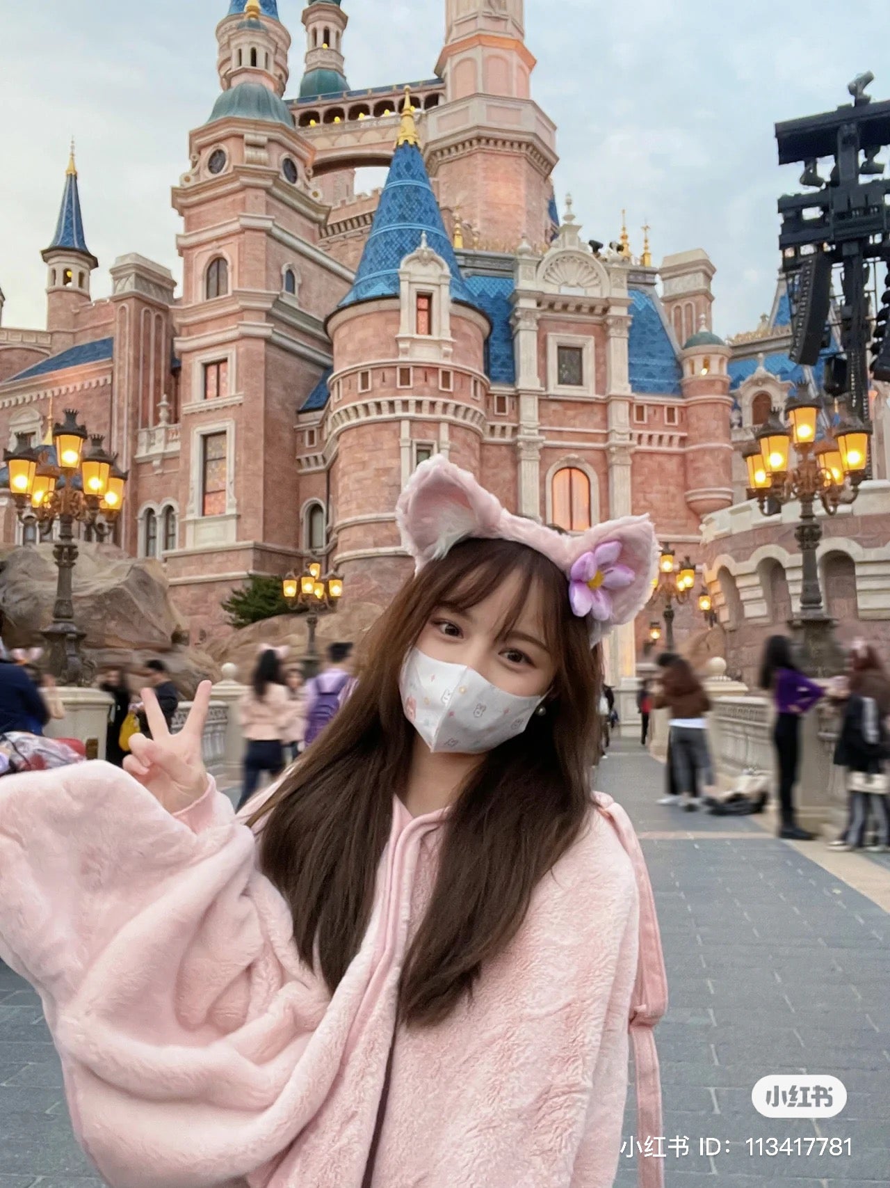 Disney SH|贝儿带帽超柔软毛毯/披毯/披风/斗篷