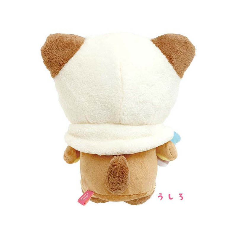 Rilakkuma轻松熊|泡汤/泡温泉系列猫耳朵小坎肩玩偶/公仔/小肉爪|约210 x 170 x 110 mm