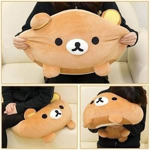 Rilakkuma轻松熊|San-X Super Mochimochi Daifuku Cushion 超好rua软糯圆滚滚抱枕/靠垫|约300×400×150mm