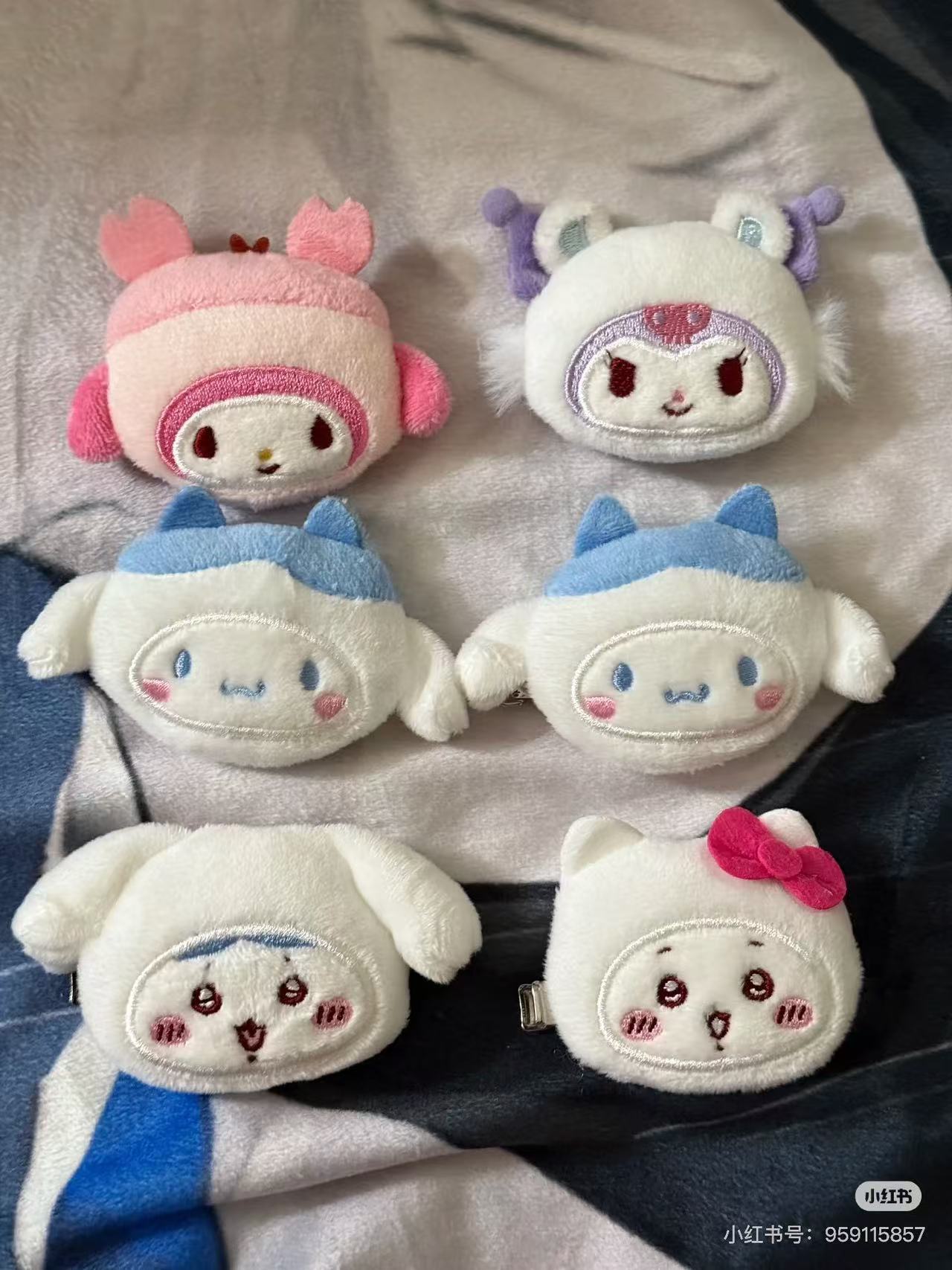 【limit 2】Sanrio|Chiikawa X Sanrio Characters Face Hair Clip mystery bag/blind box/All 10 types|1pcs