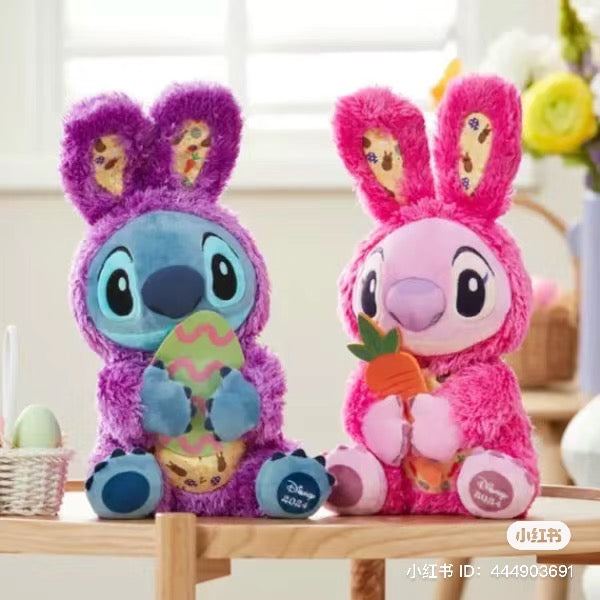 Disney迪士尼|2024复活节限定兔兔换装抱蛋史迪仔玩偶/公仔|高さ約34×幅19.5×奥行き18(cm)