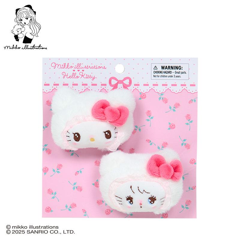 Sanrio|Mikko Illustrations Characters Hair Clip Set|10cm W x 3cm D x 5.5cm H. approx.