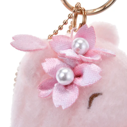 Disney|Winnie the Pooh & Piglet Plush Keychain SAKURA Pink 2025|H14.5×W8×D9.5cm approx.