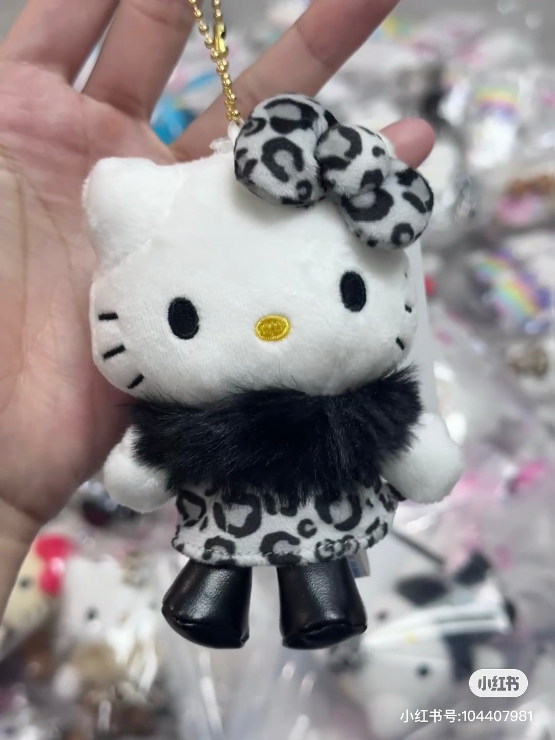 HelloKitty|Sanrio 50th Anniversary Collection Standard Leopard Mascot Holder /Plush Keychain|85x100x45mm approx.
