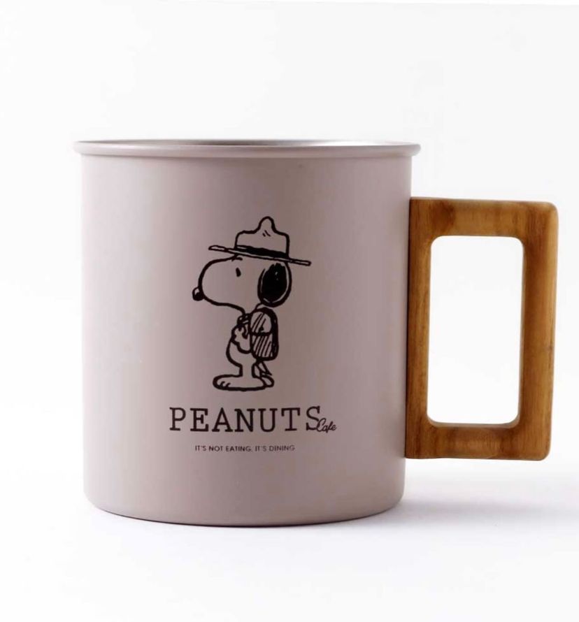 Snoopy|All day cafe限定质感木柄保温杯/桌面杯/野营杯|300ML