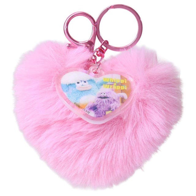Whippi & Rappi|Heart-Shaped Fur Mascot Holder /Plush Keychain|H80 x W100 x D50mm approx.