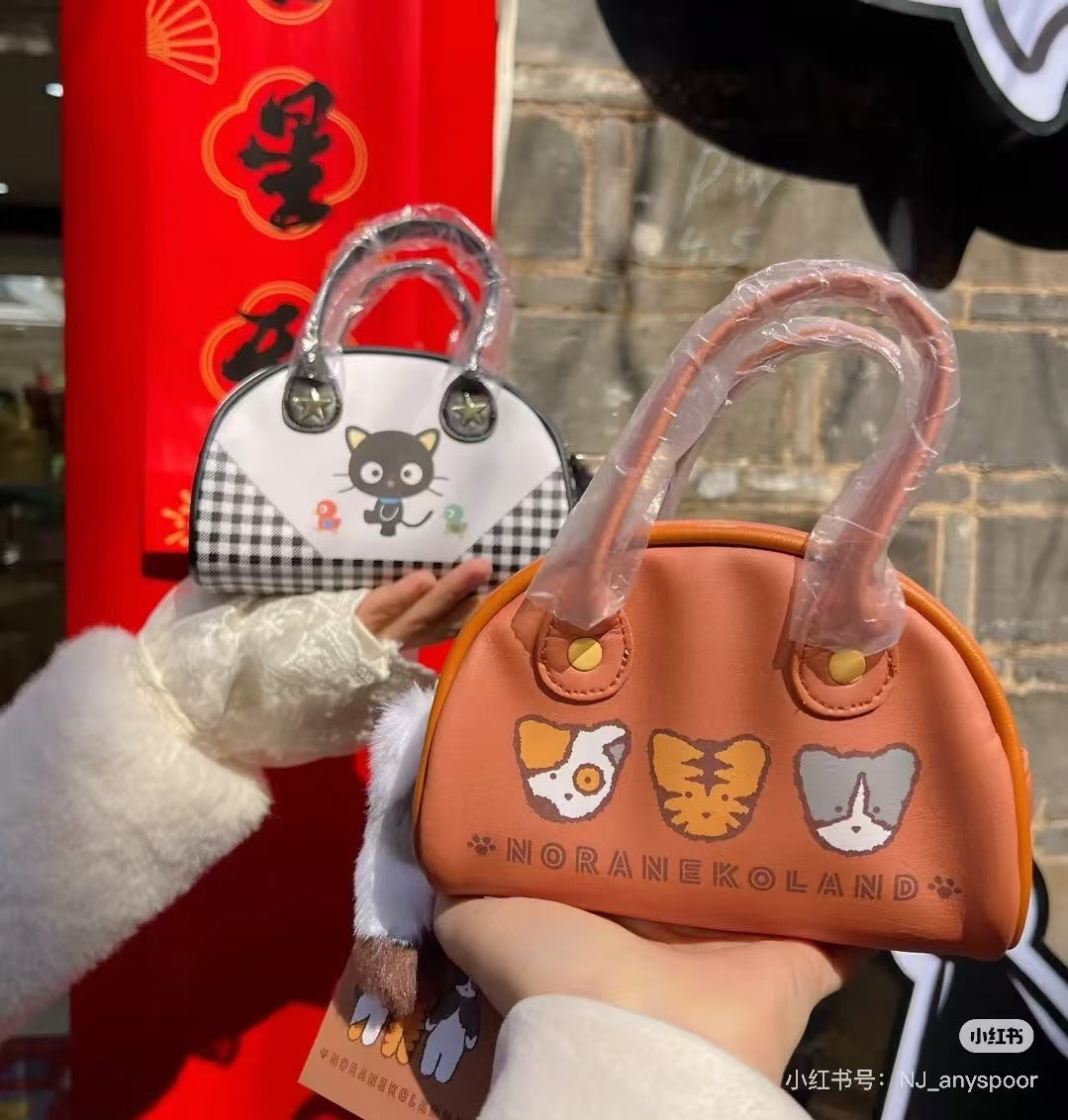 Sanrio|Mini Boston Pouch Cat Club Noraneko Land|17.5 x 17.0 x 7.0cm approx.