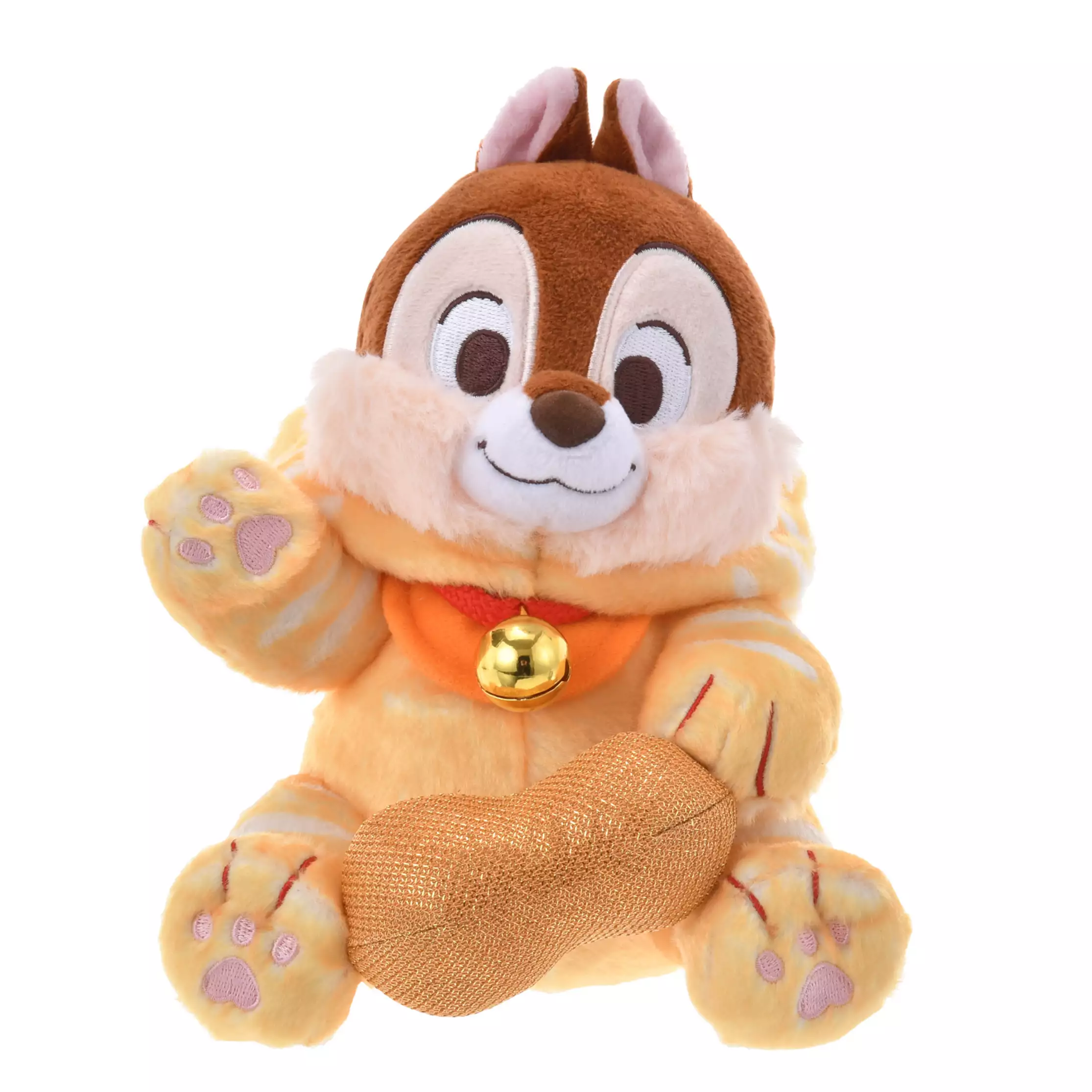 Disney|New Year Collection Plush Toy-Lucky Cat Figure新年招财猫系列奇奇蒂蒂坐姿毛绒玩偶/公仔/可脱帽|約 高さ19.5×幅15×奥行き15.5(cm)