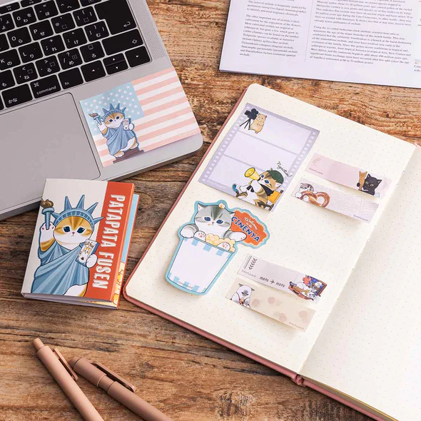 Mofusand|Mofumofu Journey Work Flip Memo Sticky Notes| 90×70×5mm approx.