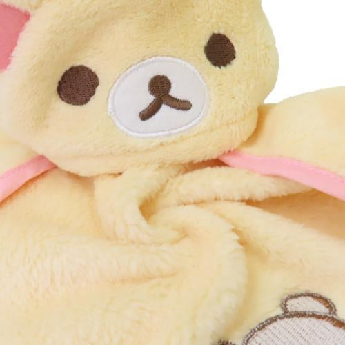 Rilakkuma轻松熊|可收起式便携收纳/特殊抗菌防臭加工/便携可挂小毛巾/小刺绣图案擦手巾/吸水巾|打开后約9.5×12cm