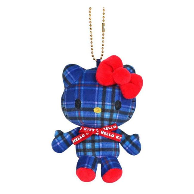 HelloKitty|Sanrio 50th Anniversary Collection Tartan Mascot Holder /Plush Keychain| 85x100x45mm approx.