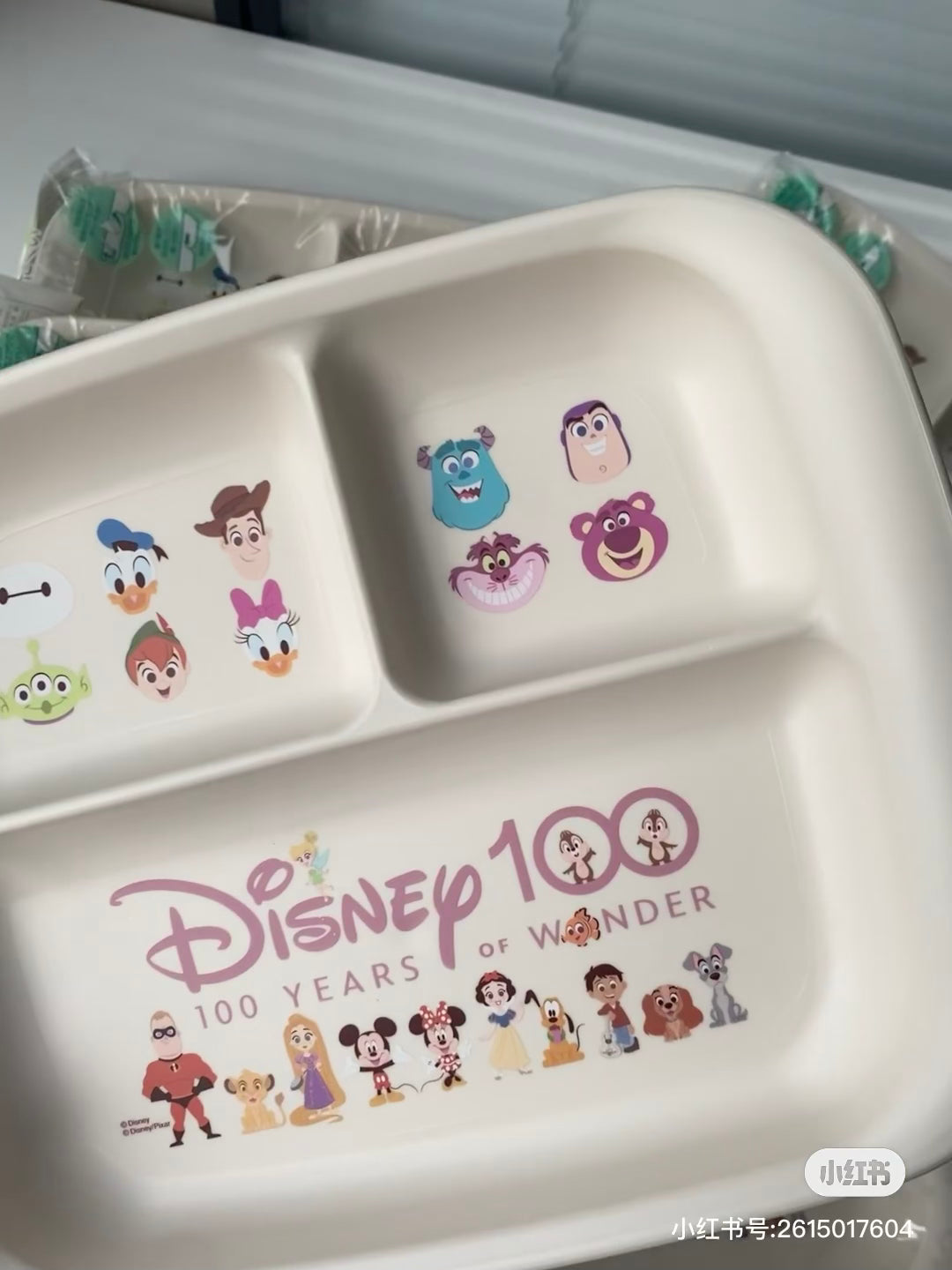 Disney|迪士尼100周年儿童分格餐盘/餐具|约186×235×29mm