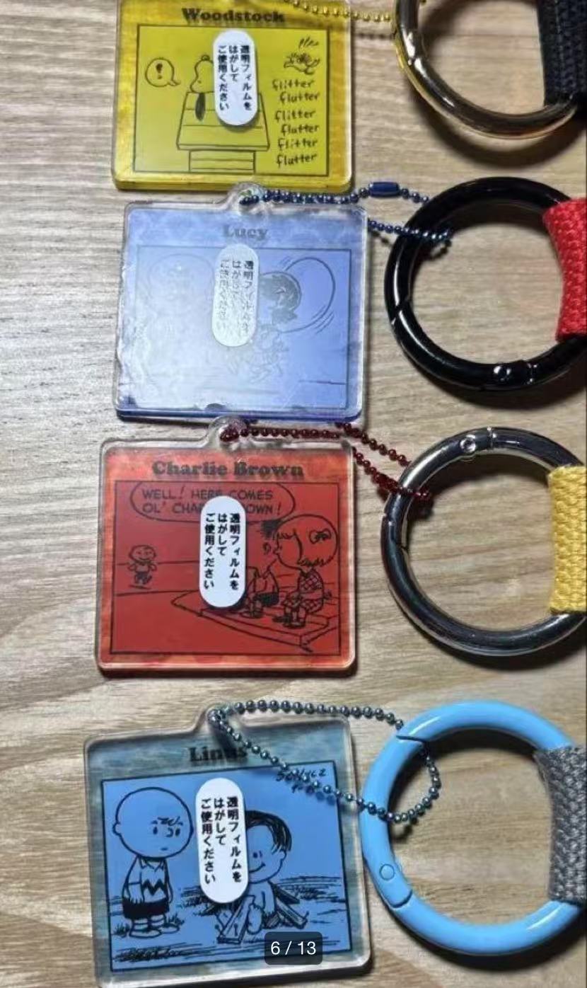 Snoopy|Peanuts 75th anniversary embrdery tag Keychain mystery bag/blind box/All 6 types|1pcs