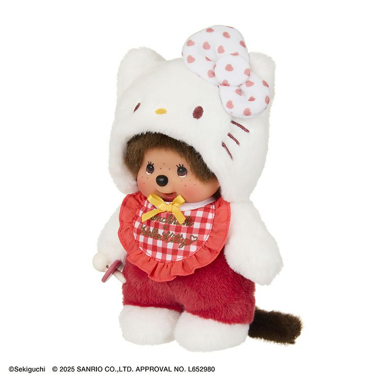 Monchhichi|Monchhichi x Hello Kitty Plush S Hello Kitty|H20 x W12 x D10cm approx.
