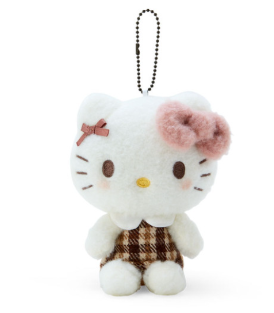 Sanrio|Fluffy Mocha Plaid Mascot Holder /Plush Keychain|11×7×15cm approx.
