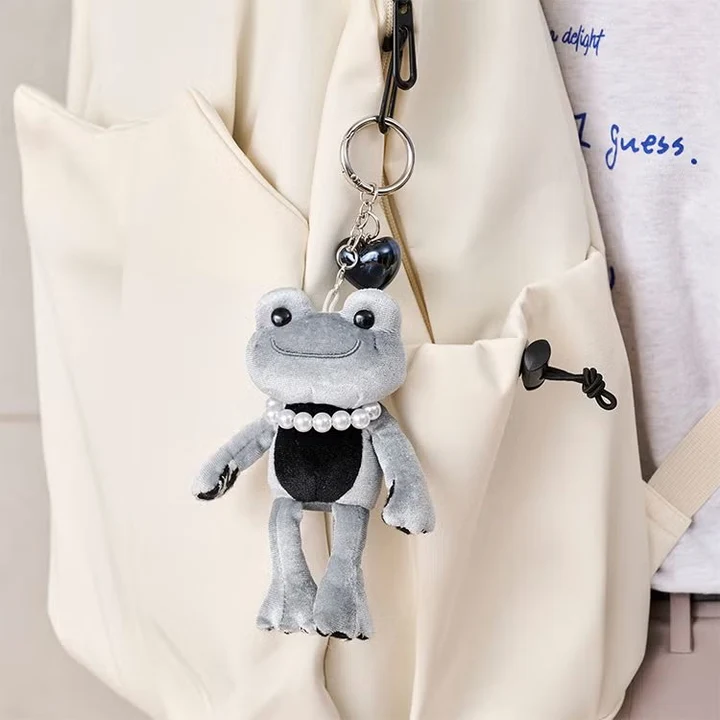 Pickles the Frog|Monotone Mascot Holder /Plush Keychain|H14×W8×D4cm approx.