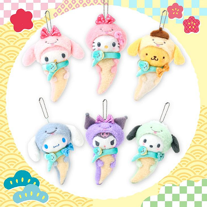 Sanrio三丽鸥|Mascot Holder / Zodiac Lucky Snake十二生肖蛇年限定可爱角色毛绒玩偶挂件/包挂| 约9.5×8×19cm