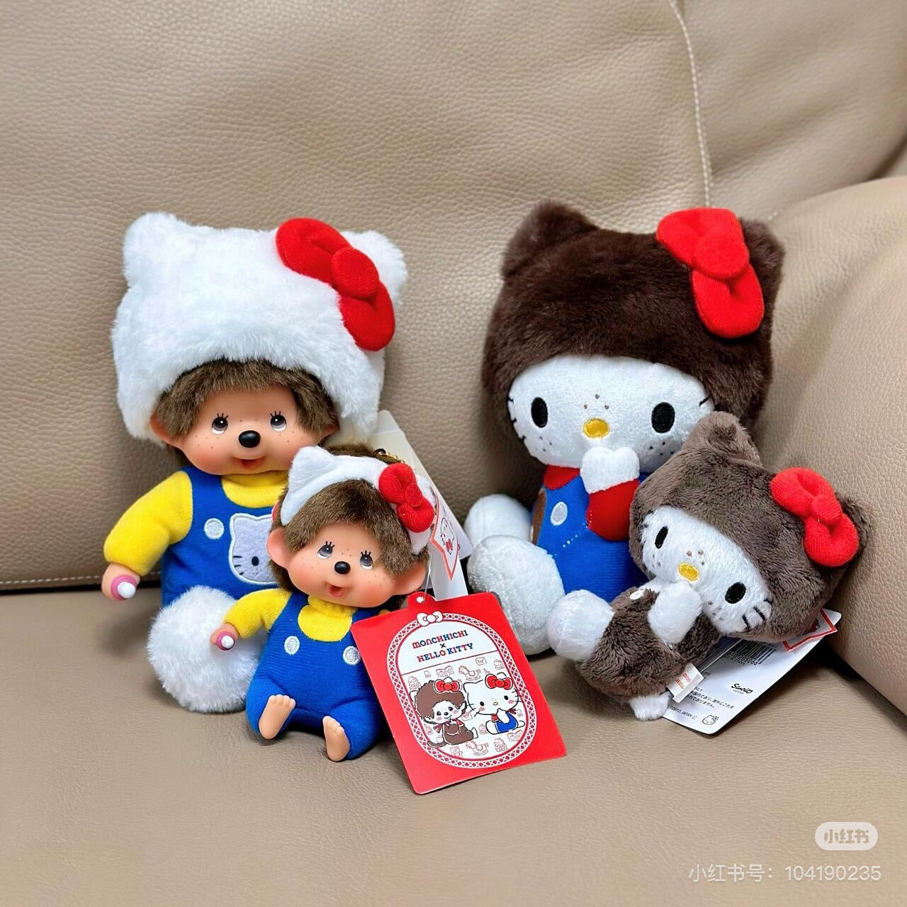 Monchhichi|Hello Kitty x Monchhichi Big Face Plush Toy|H18×W10×D7.5cm approx.