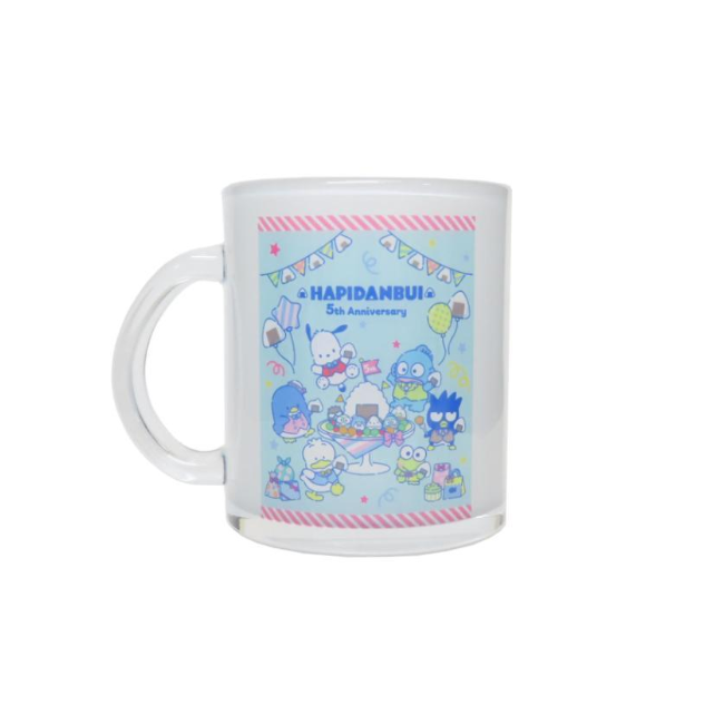 Sanrio|Hapidanbui Boys 5th Anniversary Glass Mug|φ73×H92mm approx.