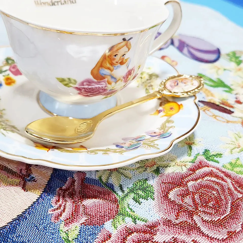 Disney|爱丽丝梦游仙境Alice Sweet Garden甜蜜花园茶会特辑超美水色杯盘组/超美礼物盒|杯約 高さ6.5×幅12.2×奥行き9.5(cm)