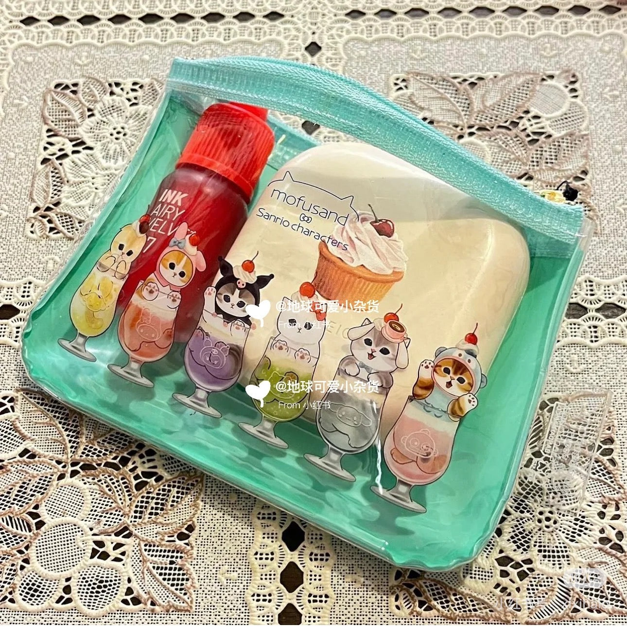 Mofusand|Sanrio × Mofusand Mini Clear Pouch|W130×H95×D5mm approx.