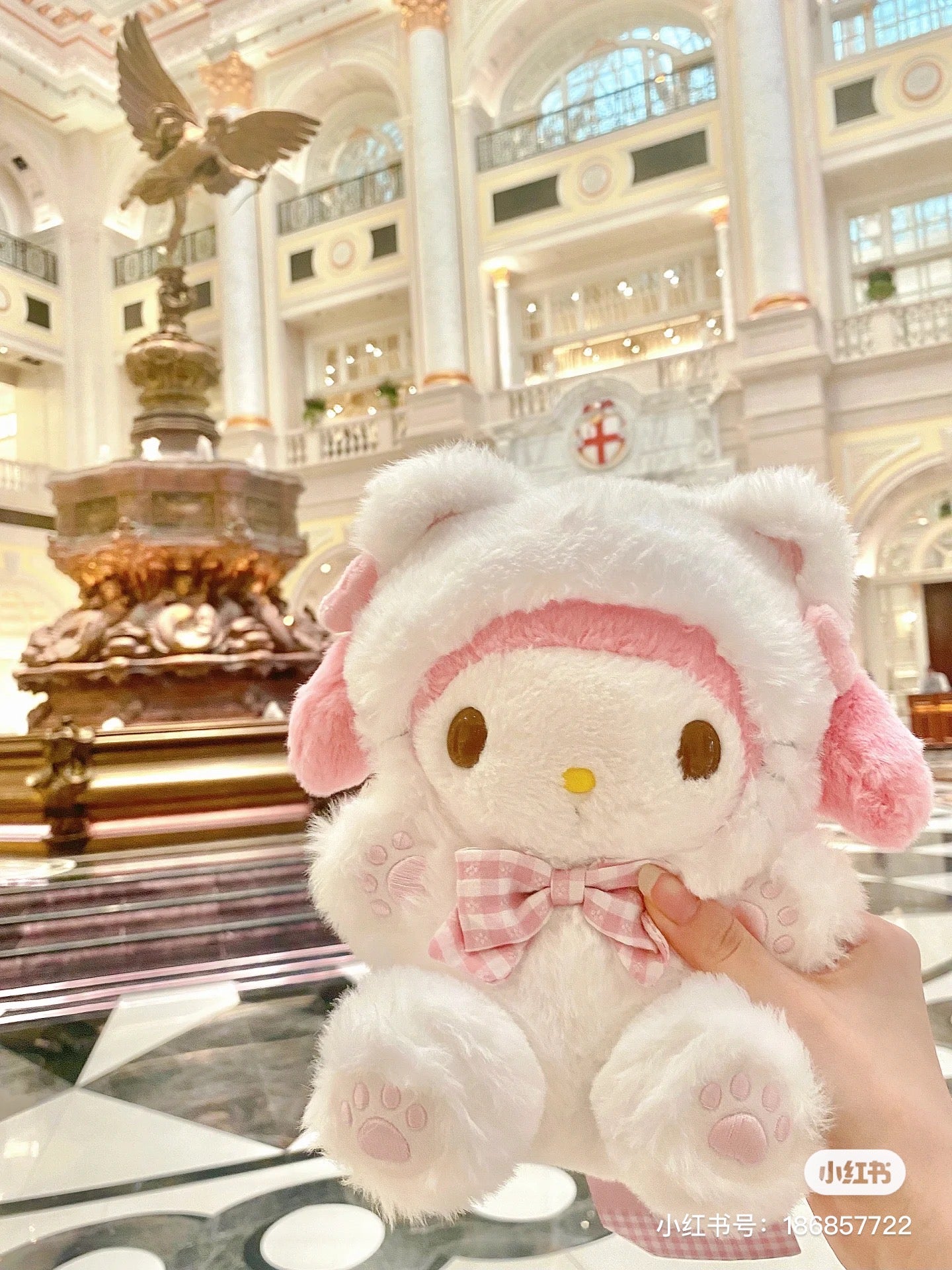 Sanrio|2024奶fufu的限定肉球猫咪系列玩偶/公仔/肉垫垫/粉爪爪/如拿铁系列一样好摸|约17 x 17 x 9cm