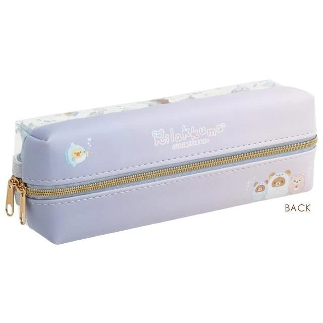 Rilakkuma轻松熊|治愈海洋系列透明可见型收纳包/笔袋|約65×180×45mm