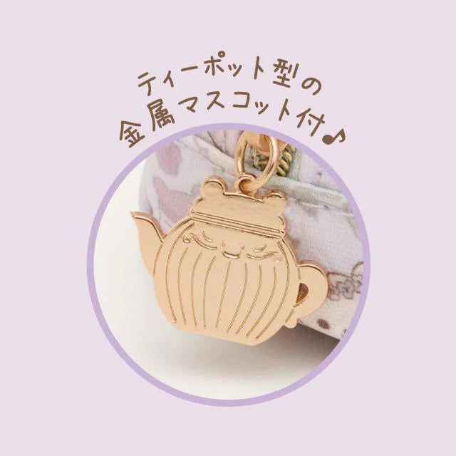 Rilakkuma轻松熊|花环茶会限定皮质感笔袋/收纳袋/茶壶拉链头|约65 x 195 x 55 mm