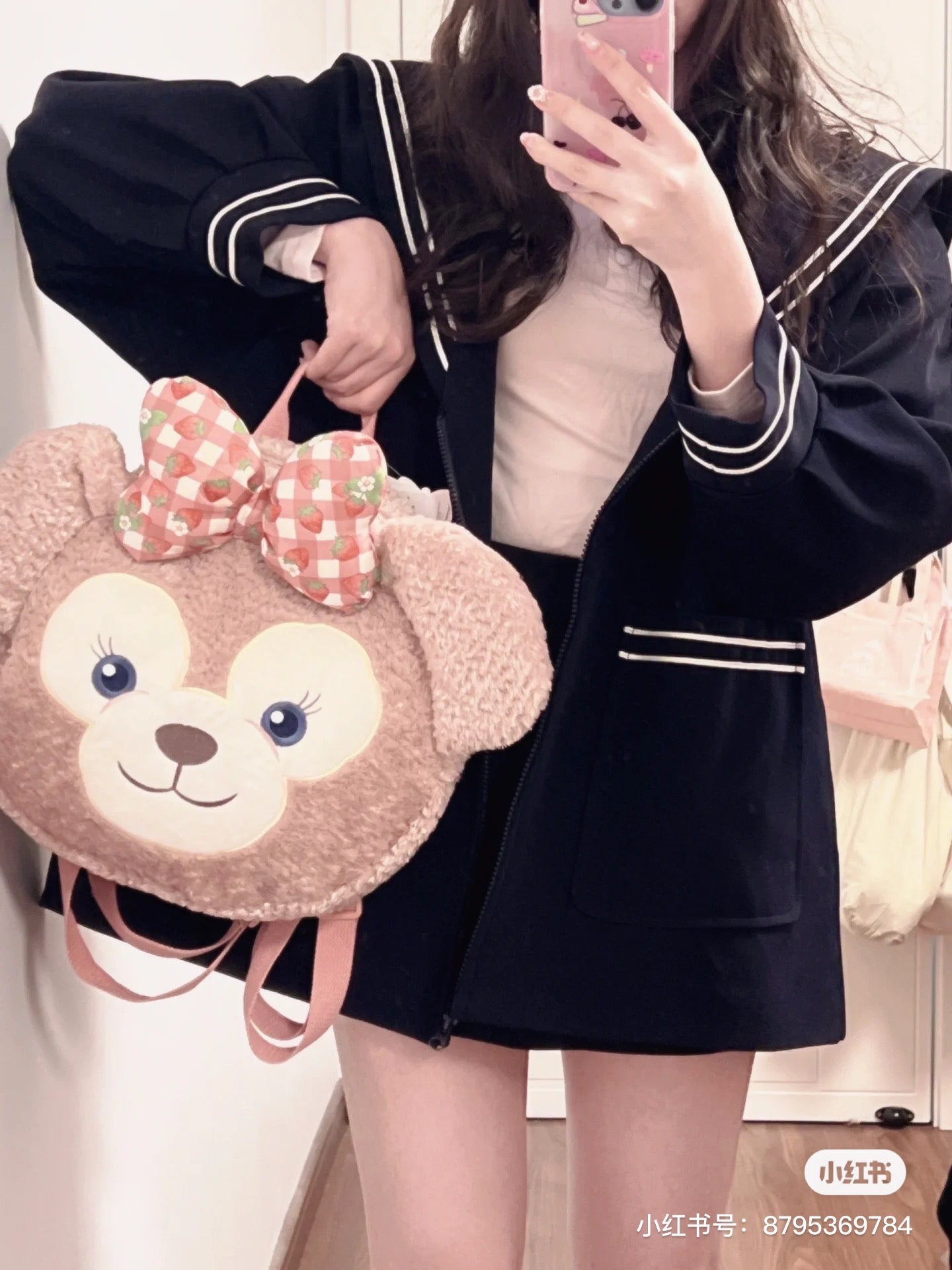 Disney迪士尼|草莓情人节限定玫玫大脸包+超柔软系列毯/胖宝宝胖宝宝|毯子约76x100cm/包约36x45x7cm