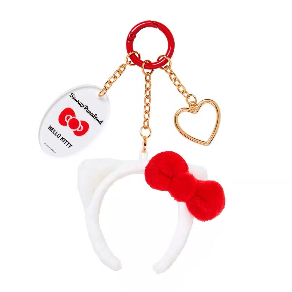 Sanrio三丽鸥|彩虹乐园系列Hello Kitty凯蒂猫毛绒发箍亚克力吊牌爱心钥匙扣挂件/包挂
