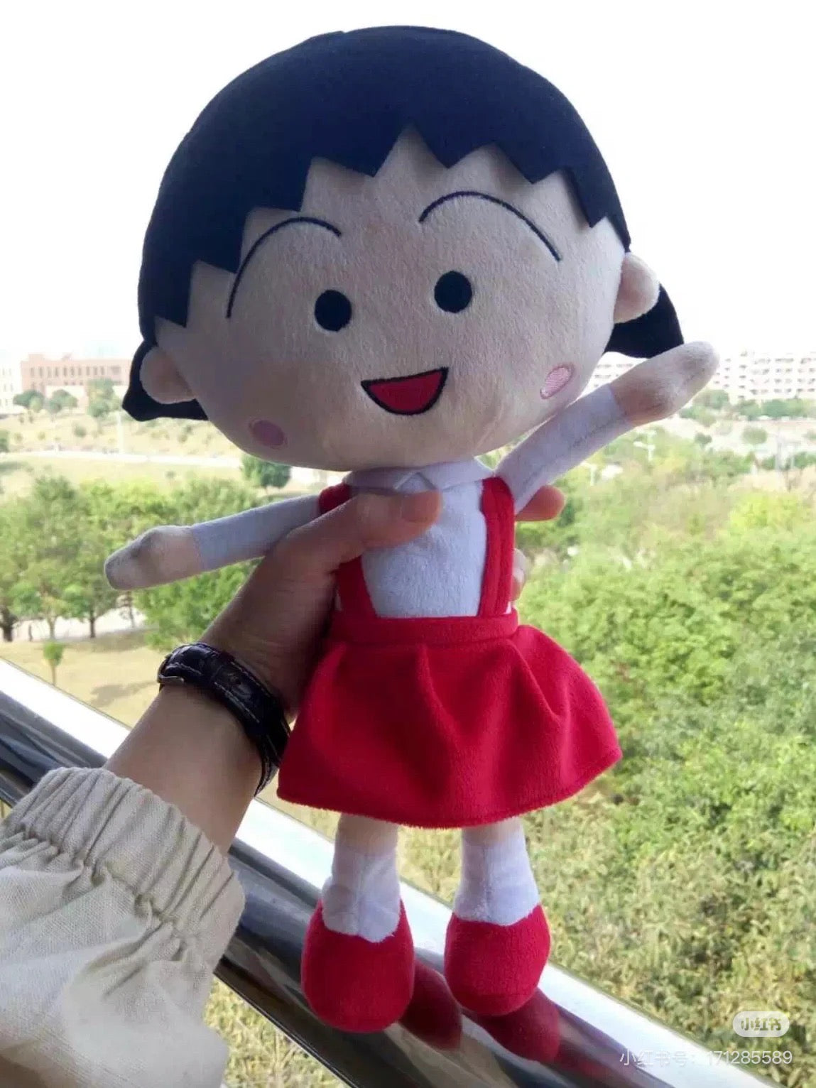 Chibi Maruko樱桃小丸子|红裙子樱桃小丸子公仔/玩偶|高约26cm