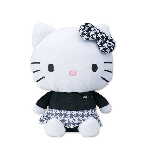 Sanrio三丽鸥|Avail联名黑白千鸟格Hello kitty凯蒂猫毛绒玩偶/公仔|约縦:30cm 横:25cm