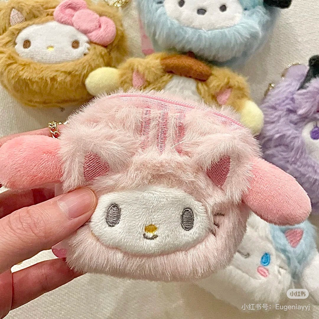 Sanrio|Happy Cat限定毛绒大脸零钱包挂件/钥匙扣