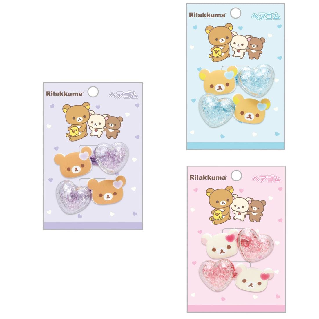 Rilakkuma轻松熊|Hair Tie可爱角色闪闪爱心摇摇乐亚克力发绳/发圈| 110mm x 75mm