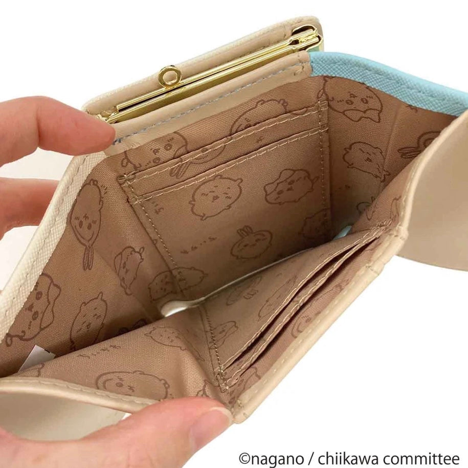 Chiikawa 吉伊卡哇|十字纹多用钱包/皮夹/零钱包/细节满满/满印内里|约H80×W105×D25mm
