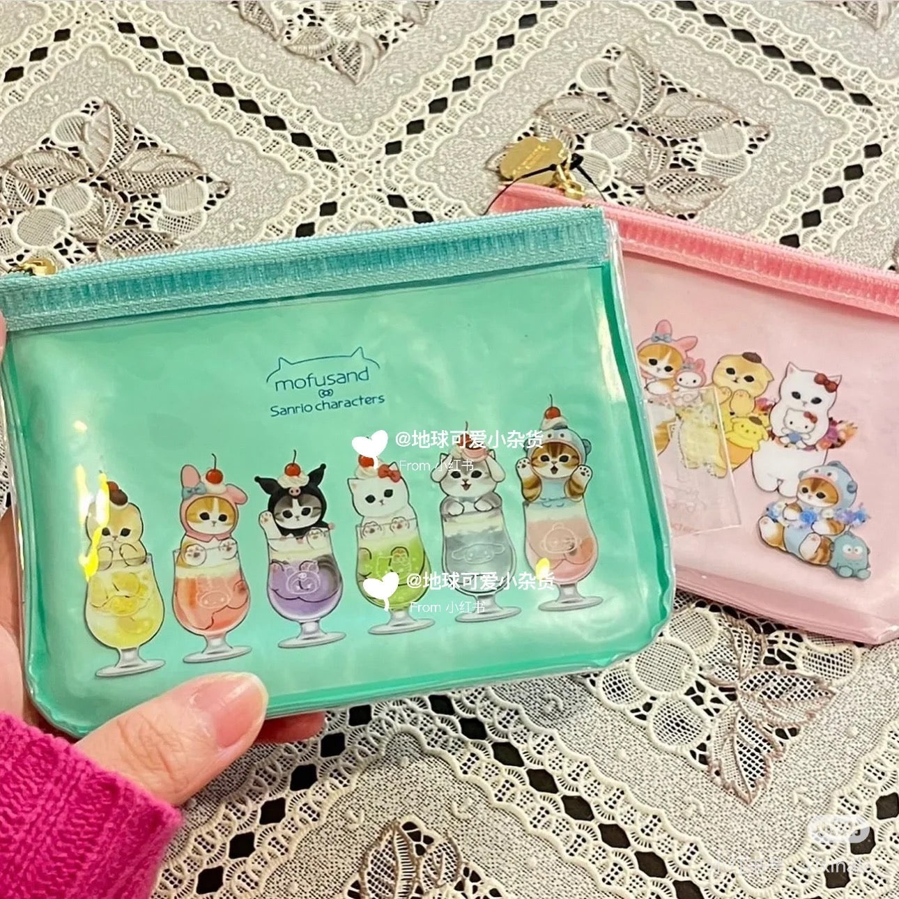 Mofusand|Sanrio × Mofusand Mini Clear Pouch|W130×H95×D5mm approx.